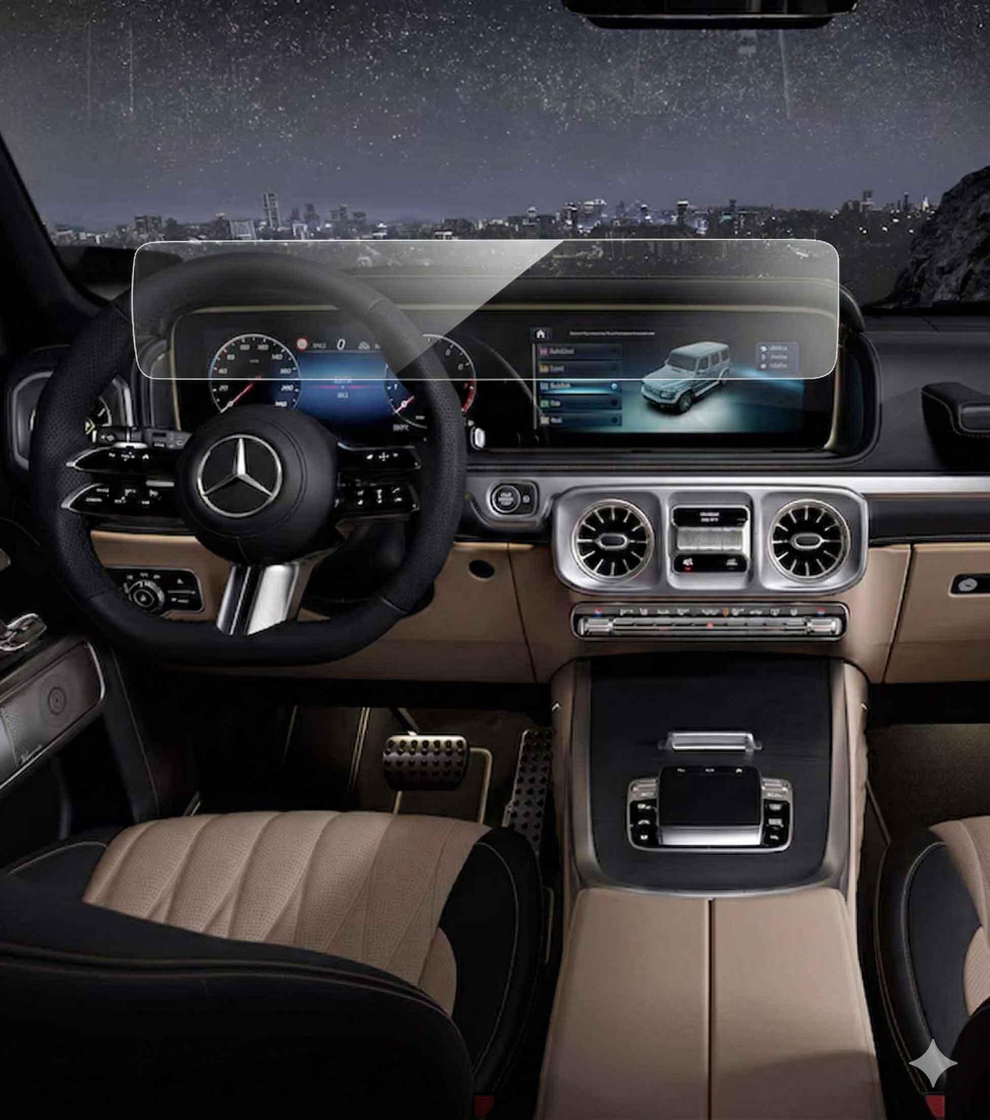 Mercedes_G-Class_20212026_navigation_protector_TPU_PPF Защитно TPU фолио за навигация Mercedes G-class 2021-2026 - Image 1